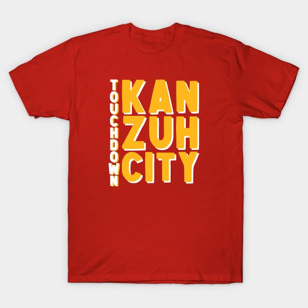 Touchdown Kan Zuh City - Red T-Shirt by Fountain City Designs KC